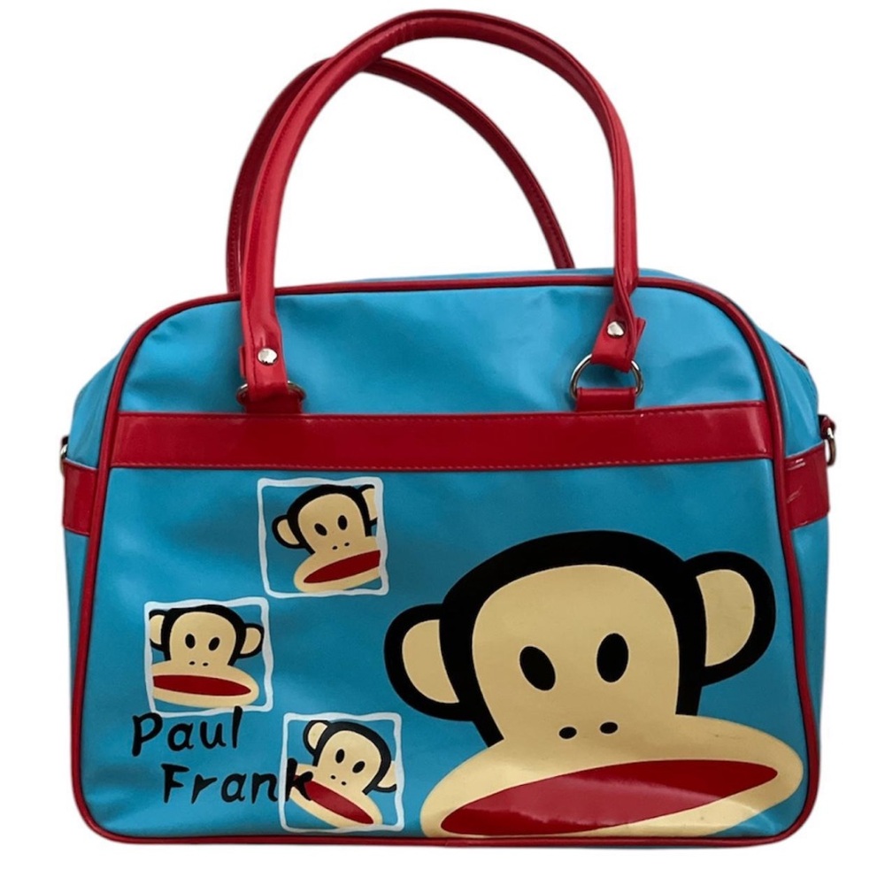 SOLD Blue and red Paul Frank monkey print bag